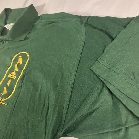 Darwish Green Polo Shirt XL Egyptian Cotton Embroidered Hieroglyphs - Picture 11 of 12